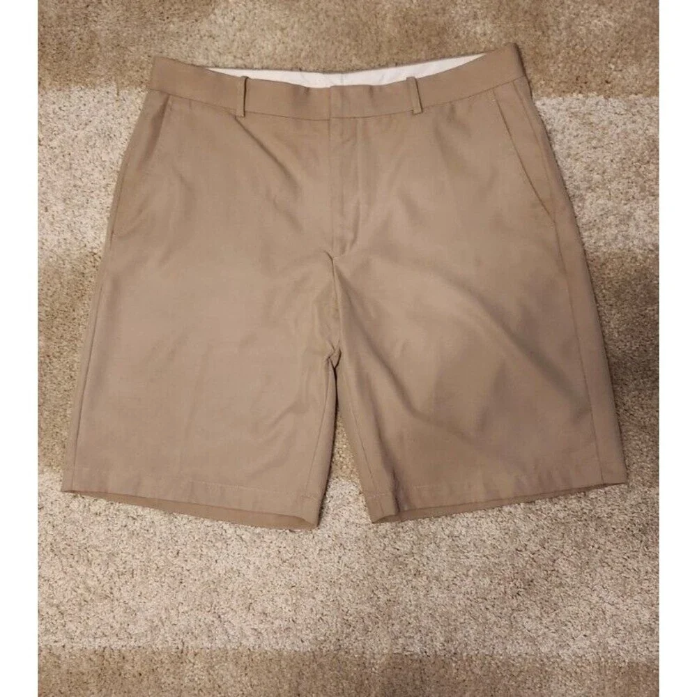 Walter Hagen Essentials Flat Front Performance Golf Shorts Mens Sz 36 Khaki